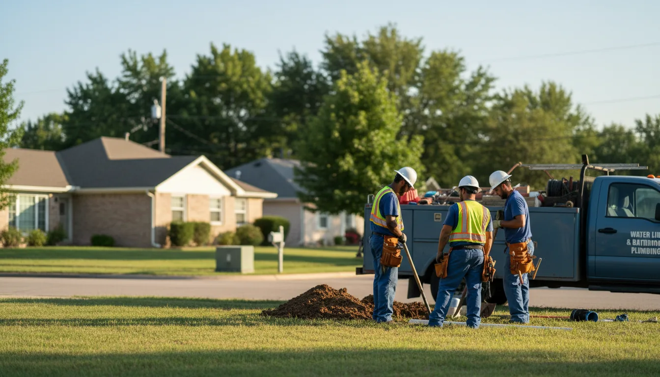 Residential water line and bathroom plumbing service in Garden City, SD